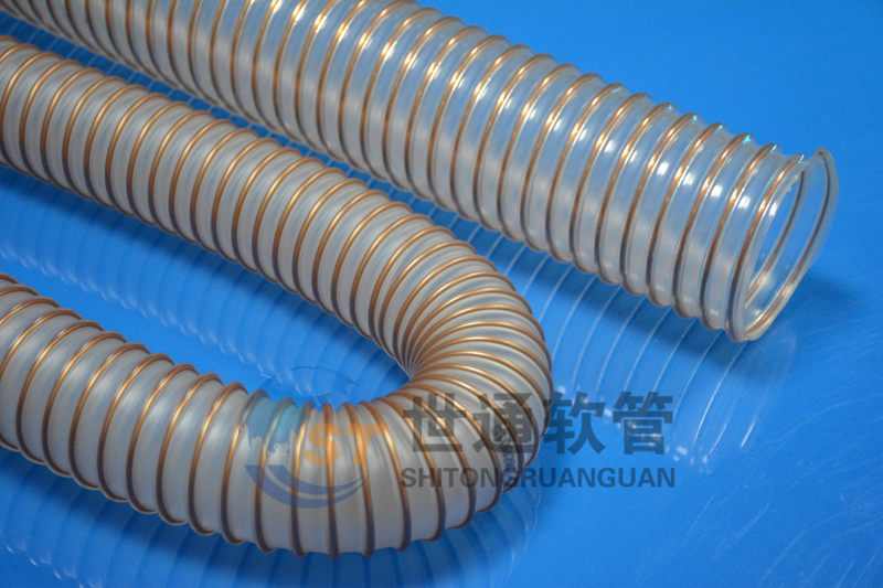 PU 鋼絲軟管，PU鋼絲管，PU聚氨酯鋼絲波紋管，耐磨工業(yè)吸塵通風(fēng)軟管 